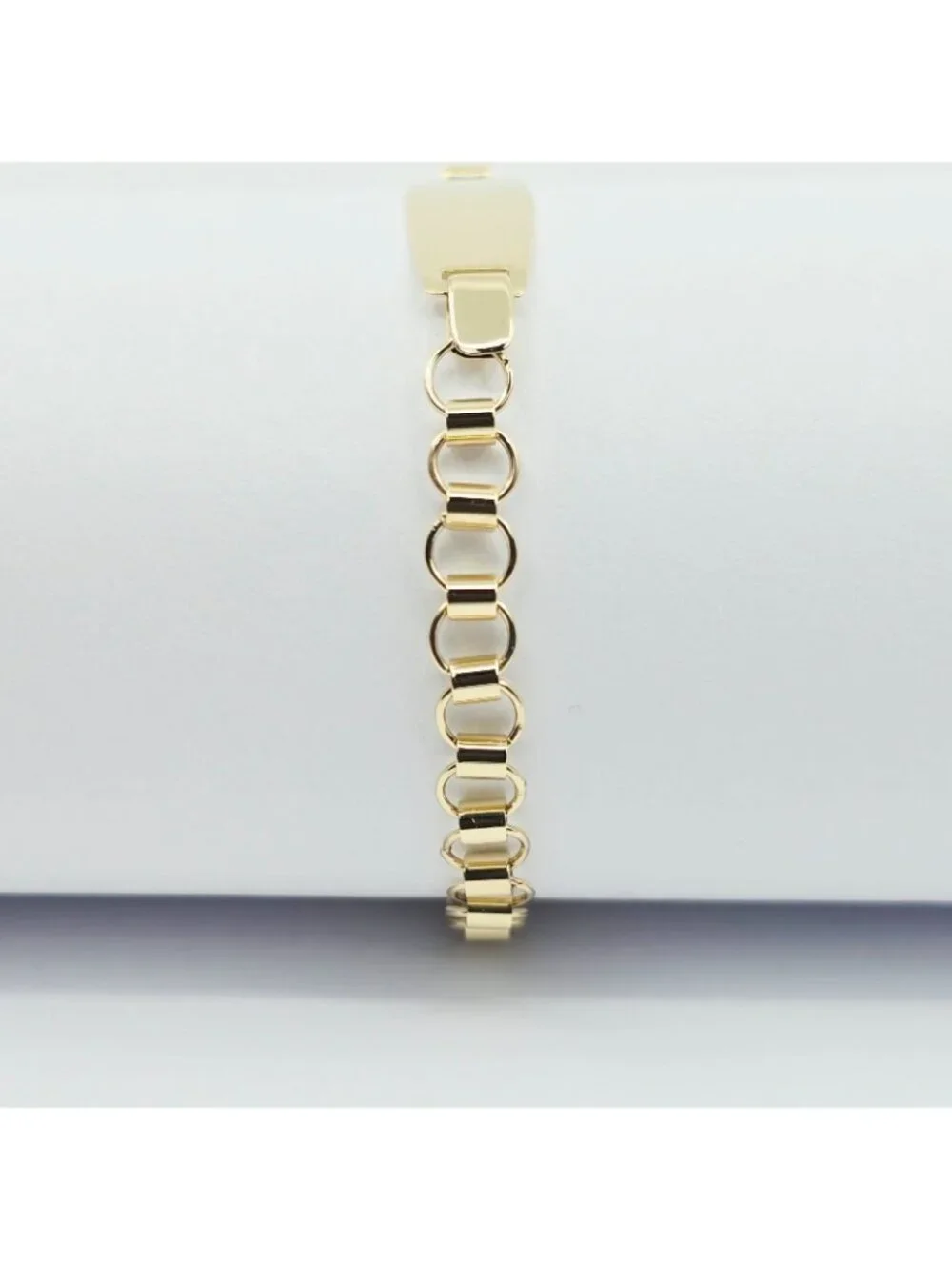 Unique 14K Karat Solid Yellow Gold Designer Baby Link ID Bracelet - 5.25